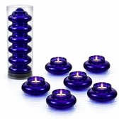 Drijvende Waxinelichthouders Set van 6 – Paars Glas – Floating Tealight Holders – Voor Schaal, Vijver, Zwembad, Bruiloft & Sfeerdecoratie