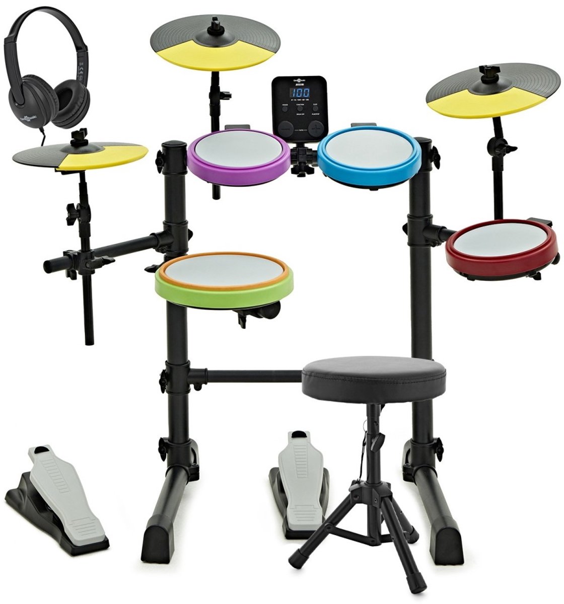 Junior Elektronisch Drumstel met Koptelefoon en Kruk by Gear4music