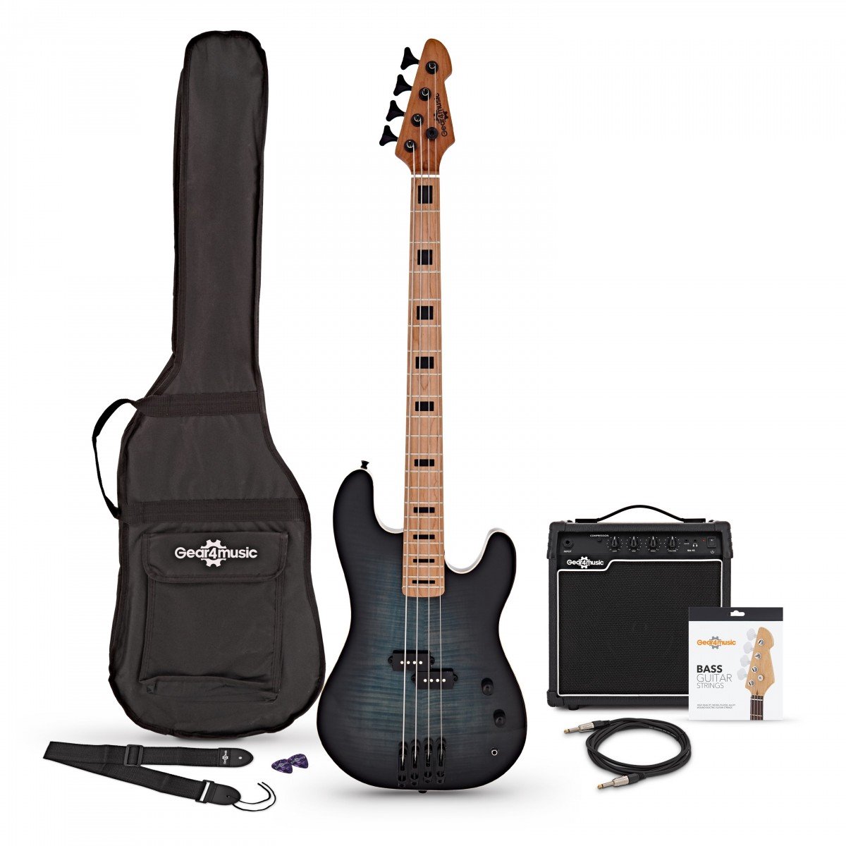 LA Select Basgitaar + Versterkerpakket, Denim Burst