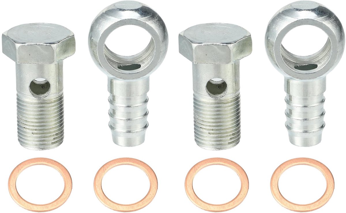 aladdien - Banjo Fitting - Brandstofleiding Adapter - 8 Stuks - Silver Tone - Connector voor remsystemen - Precisie bewerkt - Geschikt voor motoren