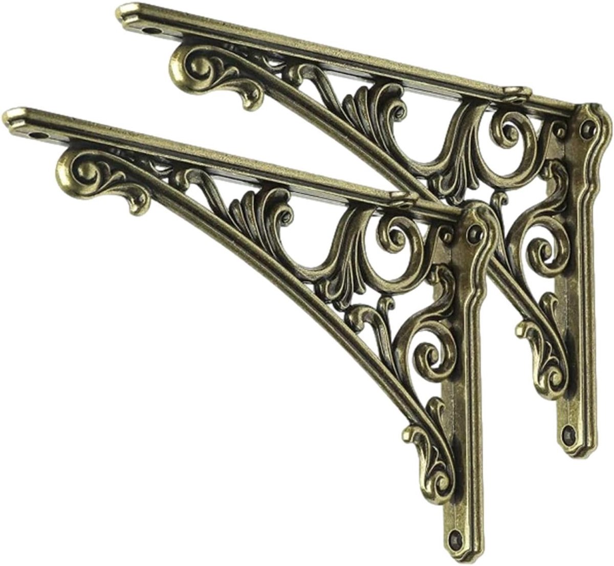 Plankhouders Set - Wandconsoles Steunen - Planken Ophangen - Zware Belasting - 200mm x 145mm - Zwart