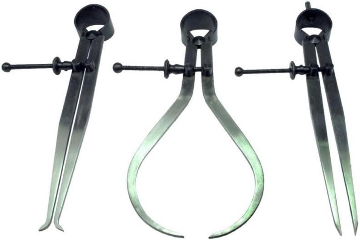 Veerklauwen Set - Meetklauwen - Nauwkeurig Meten - Quick Release Wiel - 150 mm - Zilver