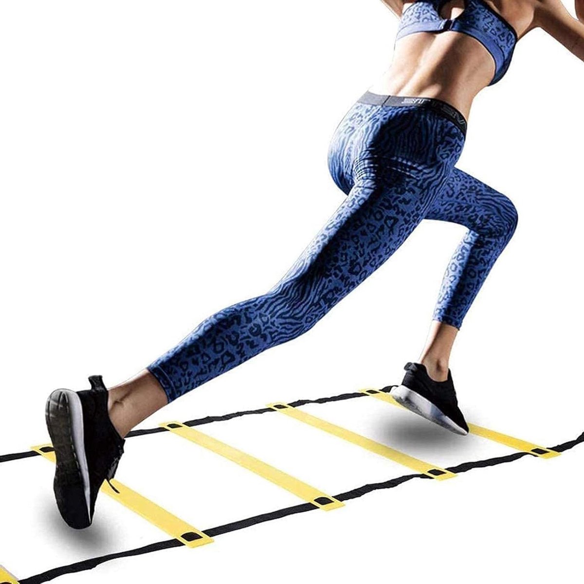 Snelheidsladder - Behendigheidsladder Fitness - Voetbaltraining Verbeteren - Verstelbare Sportoefeningen - 3 Meter - Geel