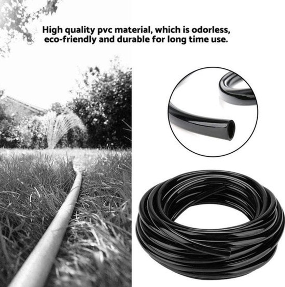 Zachte anti-veroudert Slang 8/11mm 10M voor Tuin 100%