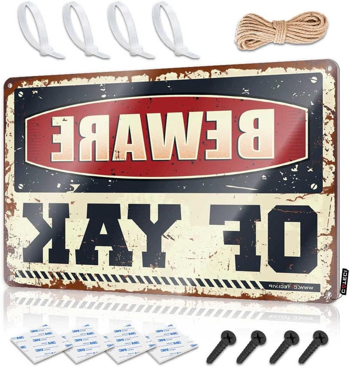 Waarschuwingsbord - Metalen bord - Huis bewaken - Weerbestendig materiaal - 30 x 40 cm - Zwart