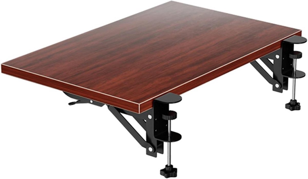 Bureau Verlengstuk - Toetsenbordplank Bureau - Werkruimte Vergroten - Verstelbare Klemmen - 20x100cm - Houtkleur