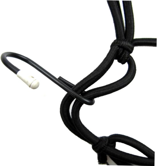 Elastisch Bagagenet voor Motorfiets en Fiets - Zwarte Cargo Bungee met Haken — afbeelding 3