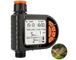 Fokelyi – Besproeiingscomputer – Automatische Watertimer – Slimme Tuin Irrigatiecontroller - Timer functie tot 30 dagen – Programmeerbare Timer met Digitale Weergave – Voor Tuin, Balkon & Boerderij – Buiten Gebruik – IP68 Waterbestendig