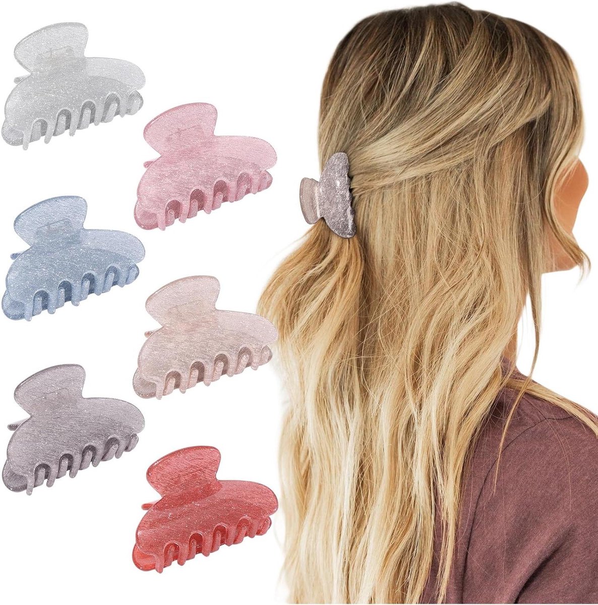 Kleine Haarspelden - Mini Klemmen - Haar Stylen - Antislip Acryl - 5 cm - Kleurrijk