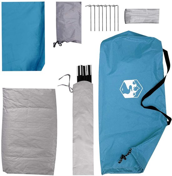 vidaXL - Kamperen - tent - met - dak - Blauw - 2-persoons - Polyester - en - Staal van Vidaxl — afbeelding 5