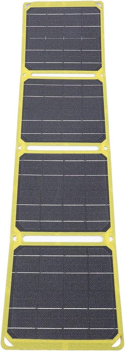 Opvouwbaar Zonnepaneel - Draagbare Energie - Outdoor Opladen - Dubbele USB Poorten - 40W Vermogen - Fluorescent Geel