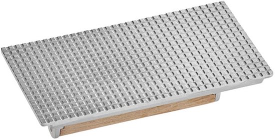 Steak Gewicht - Burger Press - Gelijkmatig Grillen - Houten Handvat - 20x10 cm - Aluminium — afbeelding 5