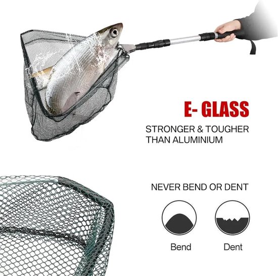 Schepnet Visnet - Telescopisch Net - Vis Vangen - Inklapbaar Frame - 130 Cm - One Color — afbeelding 2
