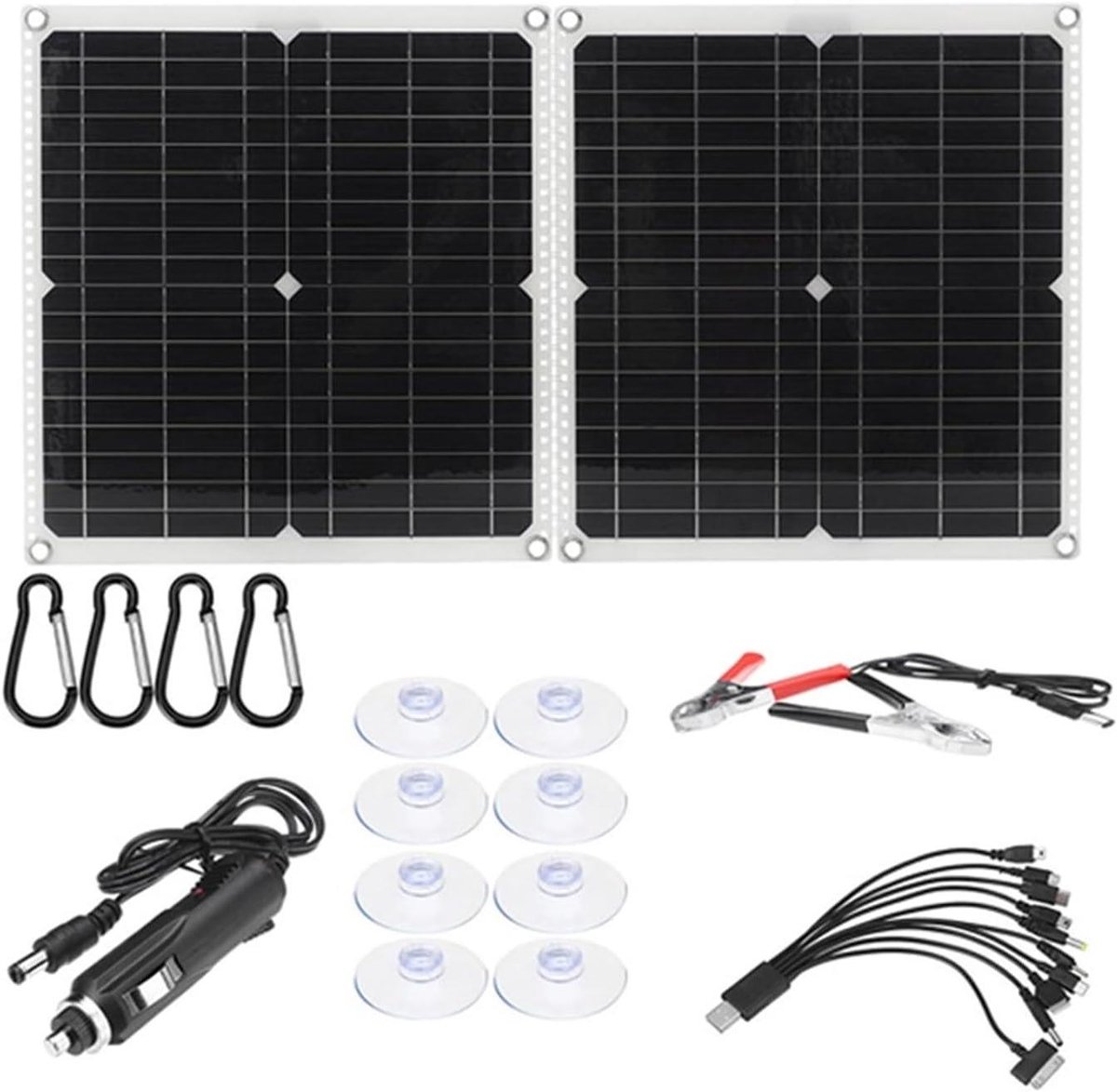 Zonnepaneel Oplader - Draagbare Energie - Buitenactiviteiten Opladen - Monokristallijn Silicium - 100W - Zwart