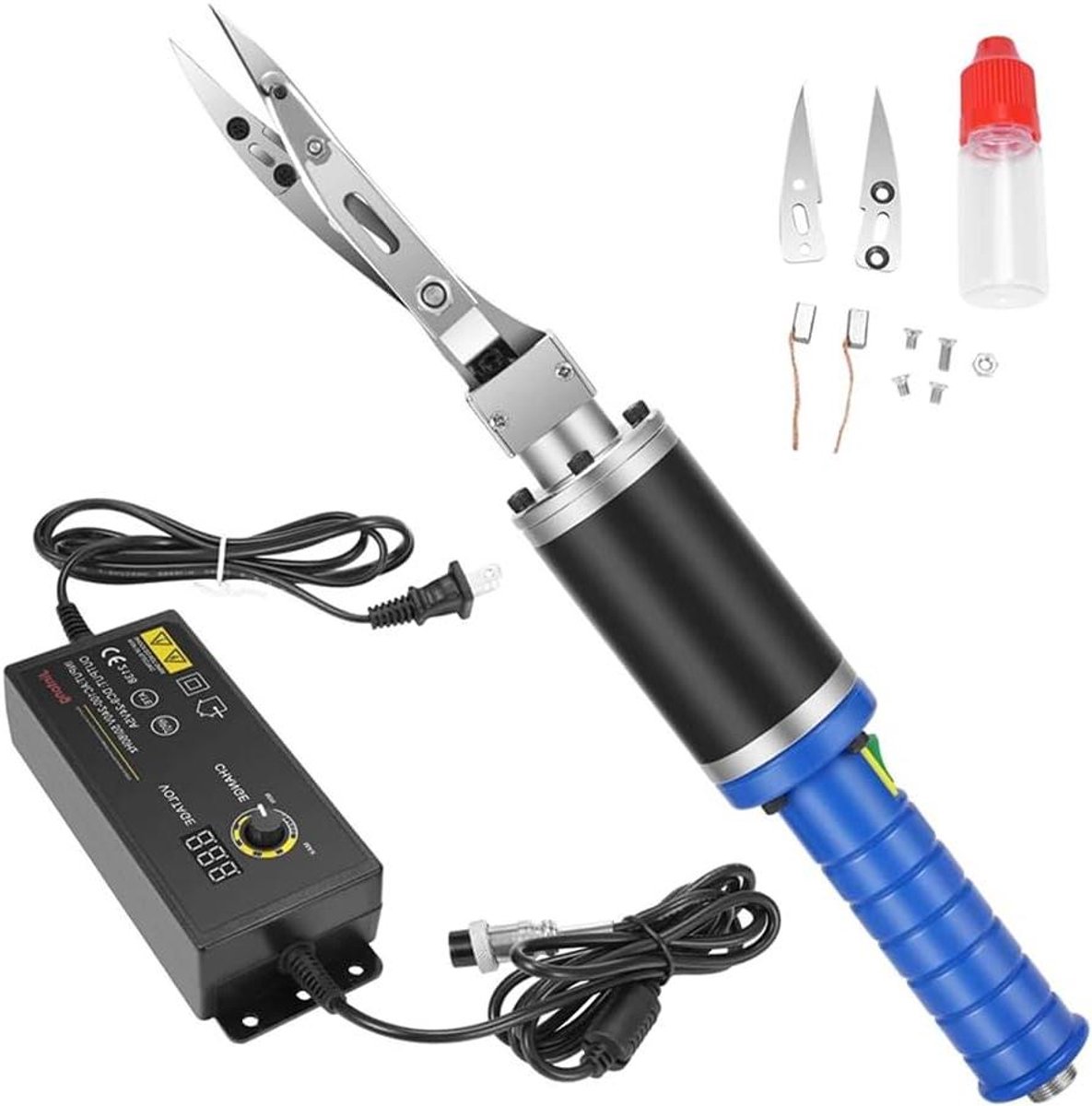 Elektrische Tapijtschaar - Stoffensnijder Trimmer - Ambachtelijk Snijden - Verstelbare Snelheid - 39 cm - Grijs