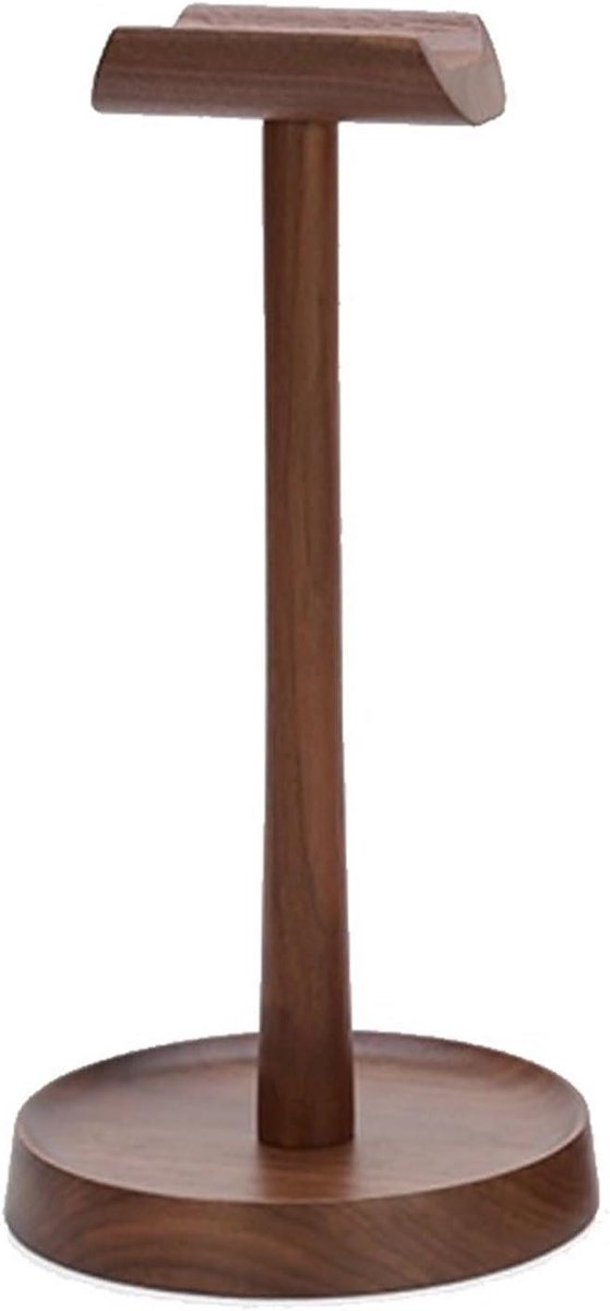 Hoofdtelefoon Houder - Headset Standaard - Bureau Organisatie - Afneembaar Ontwerp - 28 cm Hoog - Walnoot