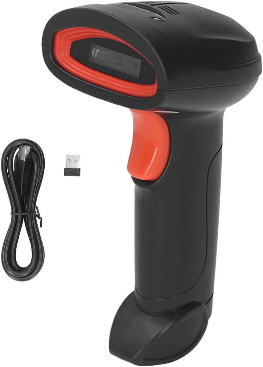 Draadloze Barcode Scanner - Streepjescodelezer - Winkelautomatisering - Hoge Snelheid Decodering - 20 x 11 x 8 cm - Zwart