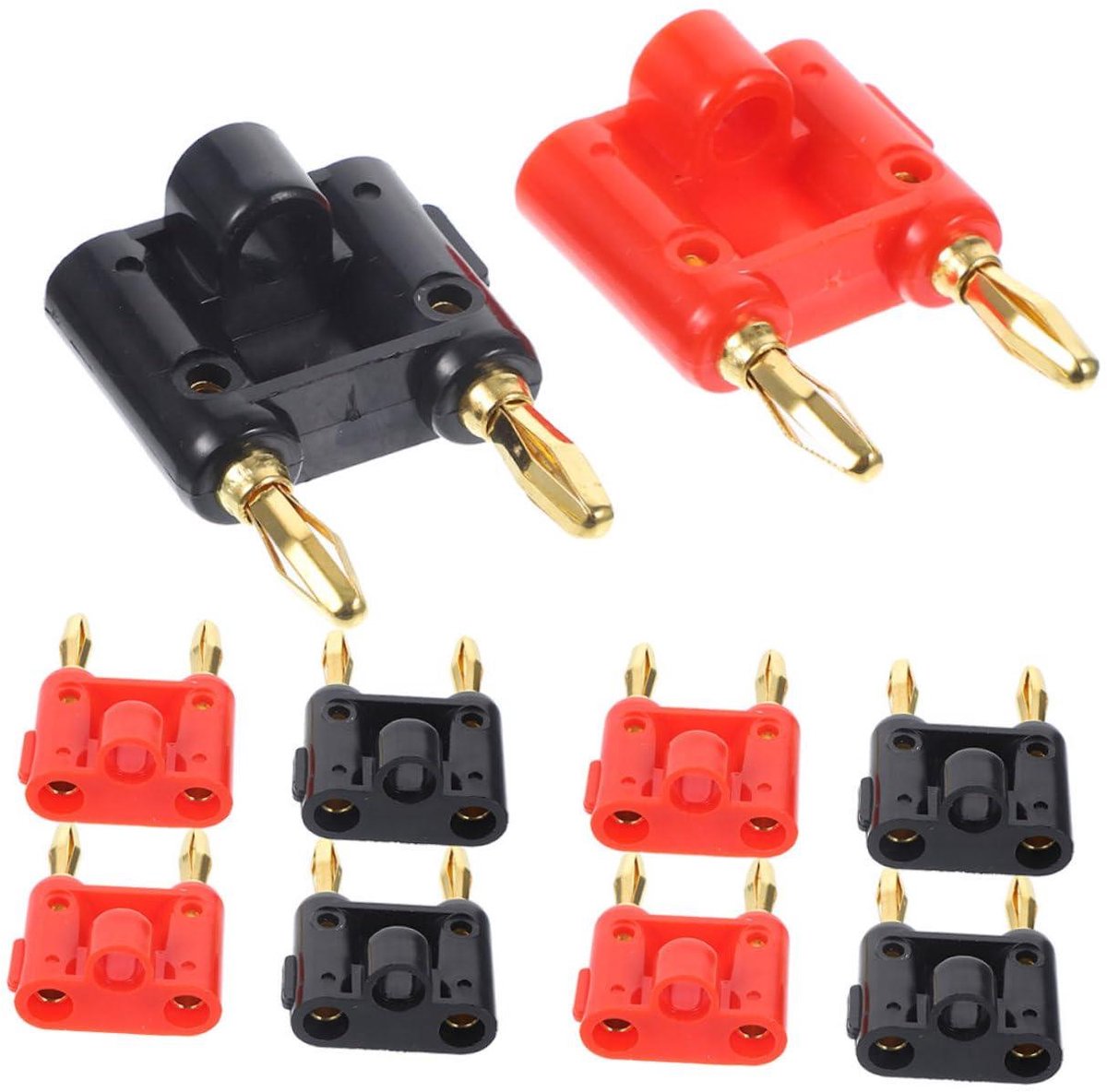 Bananenplug Connectoren - Luidspreker Clips - Audio Aansluiten - Dubbele Schroefbevestiging - 20 Stuks - Goudkleurig