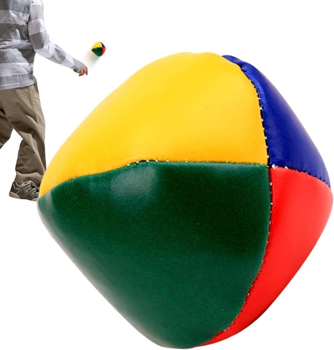 Jongleerballen Set - Footbag Speelgoed - Vaardigheid Oefenen - Handgemaakt Leer - 50mm - Multicolor