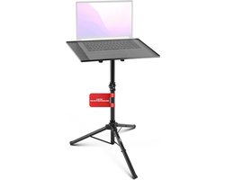 Apparatuur Standaard - Draagbaar Werkstation - Muziek Optreden - Verstelbare Hoogte - 50x40 cm Plateau - Zwart