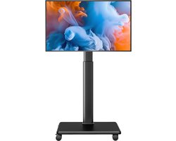 Vloer TV Stand - Mobiele TV Trolley - Flexibele Beeldweergave - 80 Graden Draaibaar - 27-65 Inch - Zwart