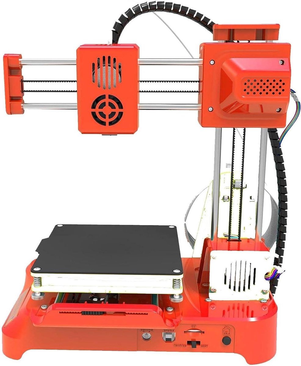 Mini 3D Printer - Desktop machine - Creativiteit Stimuleren - Nivelleringsvrije Technologie - 100x100x100mm - Oranje