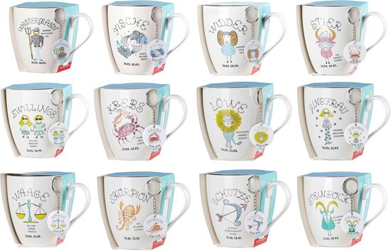 Jumbo Kop - Grote Mok - Koffie Drinken - Sterrenbeeld Vissen - 650 ml - Wit — afbeelding 2