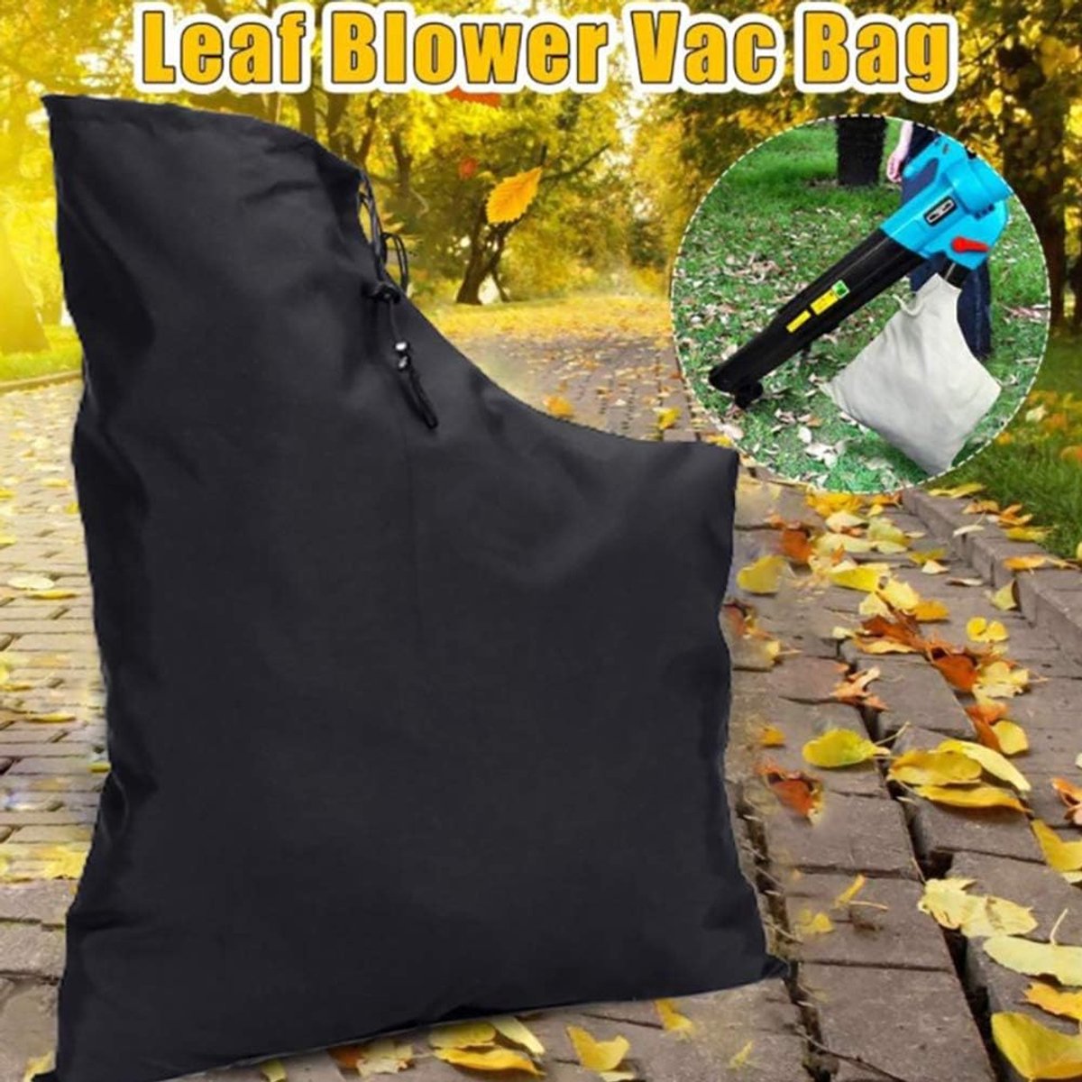 Bladblazer Opvangzak - Stofzuigerzak Tuin - Buiten Opruimen - Waterdichte Coating - 44x60cm - Zwart