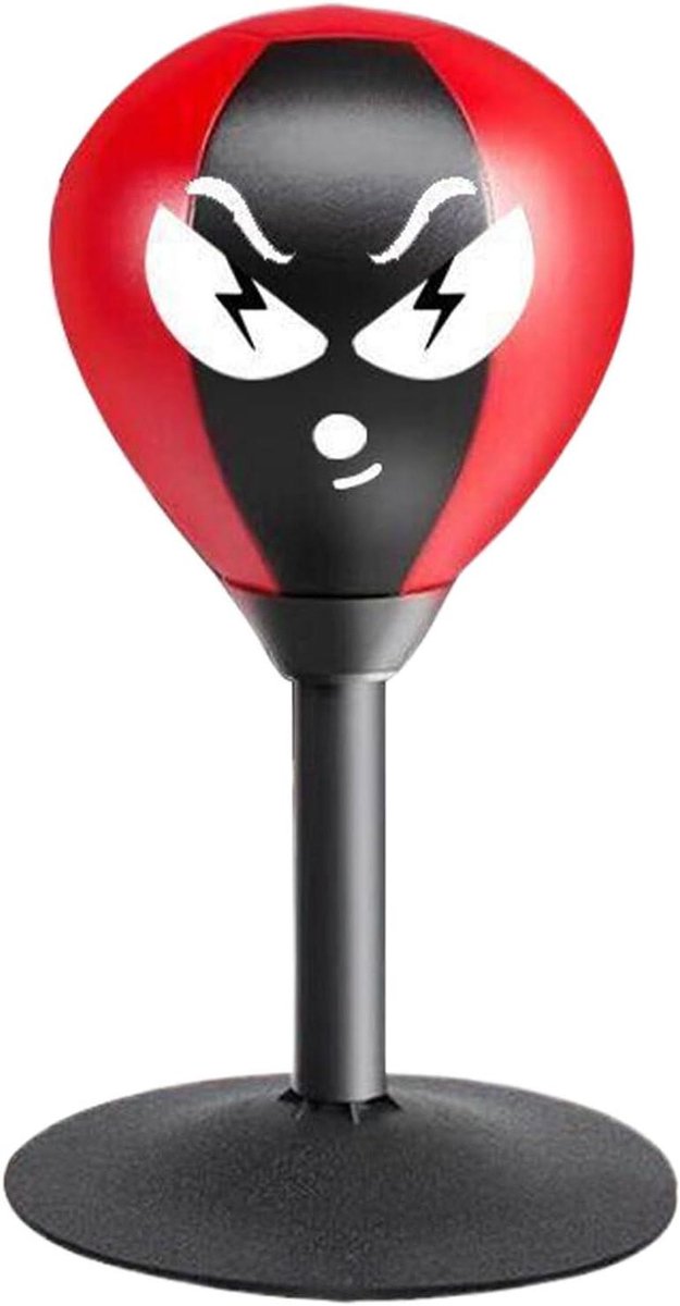 Desktop Bokszak - Mini Bokszak - Stress Verlichten - Sterke Zuignap Bevestiging - 20.5 cm - Zwart