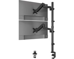 Dubbele Monitor Arm - Scherm Verhoger - Ergonomisch Werken - Mechanische Veer - Tot 32 Inch - Zwart