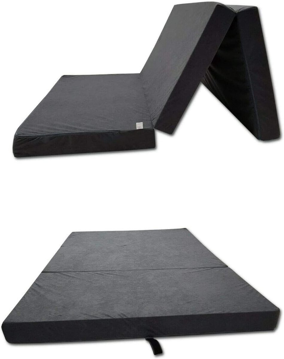 Vouwmatras Gastenbed - Opvouwbaar Matras - Comfortabel Slapen - Afneembare Hoes - 65 x 180 cm - Grijs