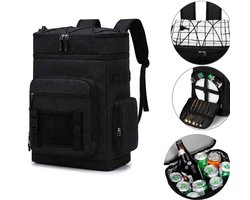 Koelrugzak 30L met Isolatievak en Flesopener – Thermische Rugzak voor Picknick, Camping, Strand en Reizen – Waterdichte Koeltas Rugzak met Meerdere Opbergvakken