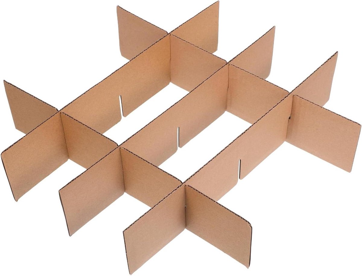 Kartonnen Doosverdelers - Scheidingspanelen Verpakking - Spullen Beschermen - Innovatief Rasterontwerp - 5 Stuks - Khaki