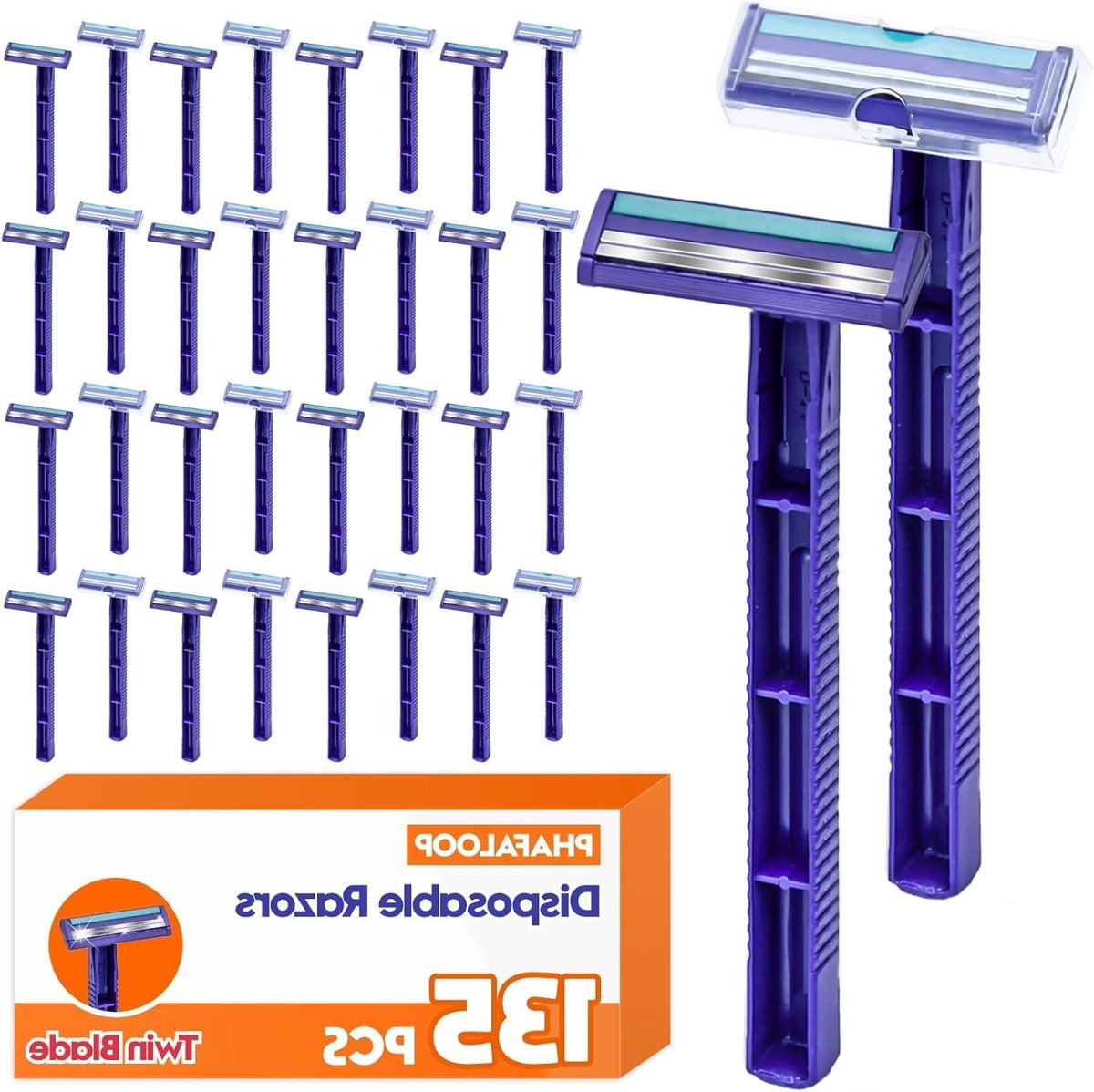 Wegwerpscheermessen - Scheerapparaten - Glad Scheren - Smeerstrip Vitamine E - 135 stuks - Blauw