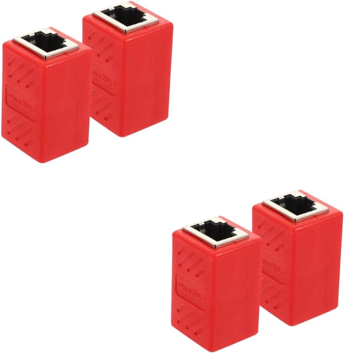 ULTECHNOVO 4 Stuks Rj45-netwerkkabelconnector Netwerk Patchkabel Ethernet-connector Vrouwelijk Naar Vrouwelijk Kat 6 Connectoren Rj45 Kat 6 Koppeling Draadloze Verlengsnoer Legering
