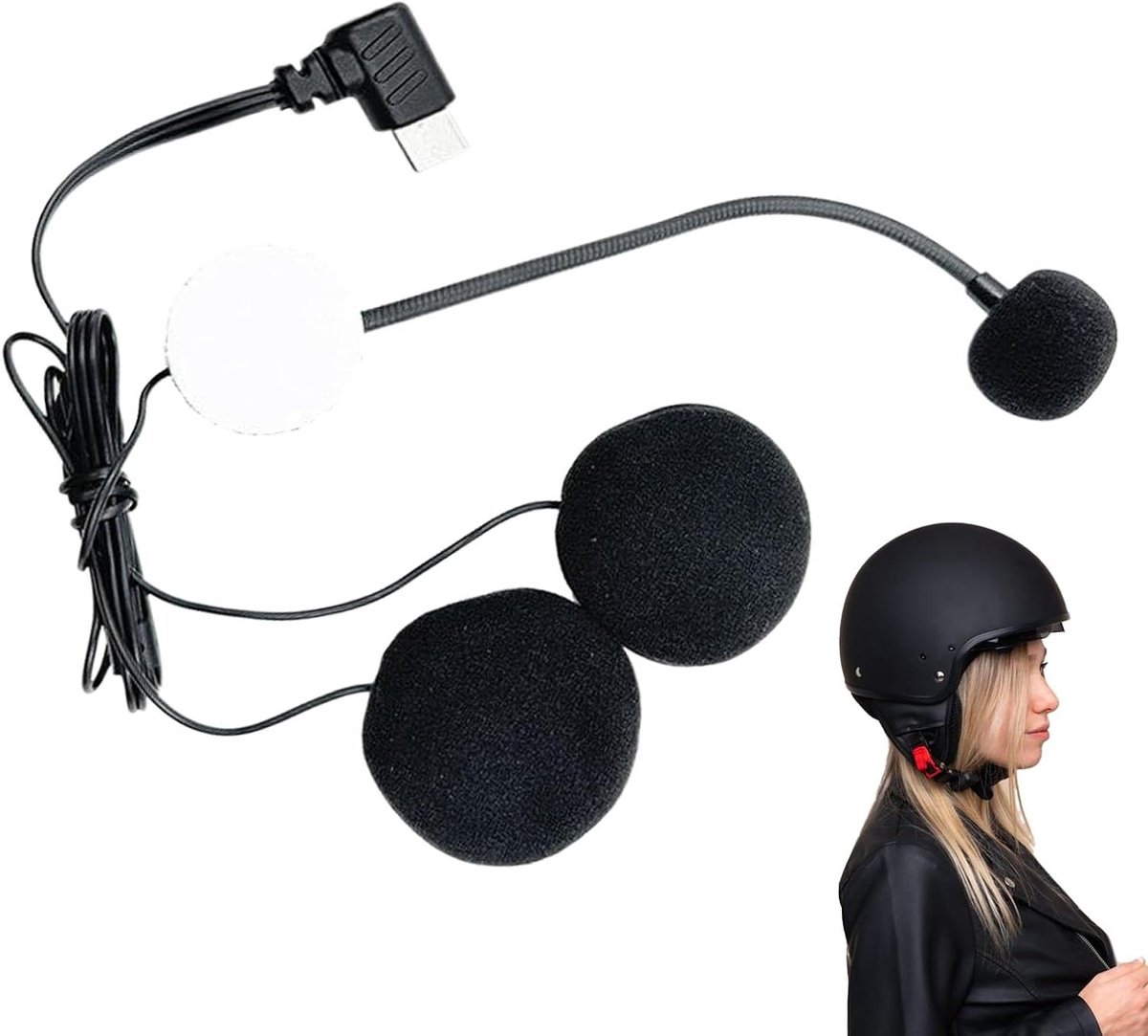 Motorhelm Luidspreker - Communicatie Systeem - Duidelijke Communicatie - Ruisonderdrukkende Microfoon - 15 x 15 x 5 cm - Zwart