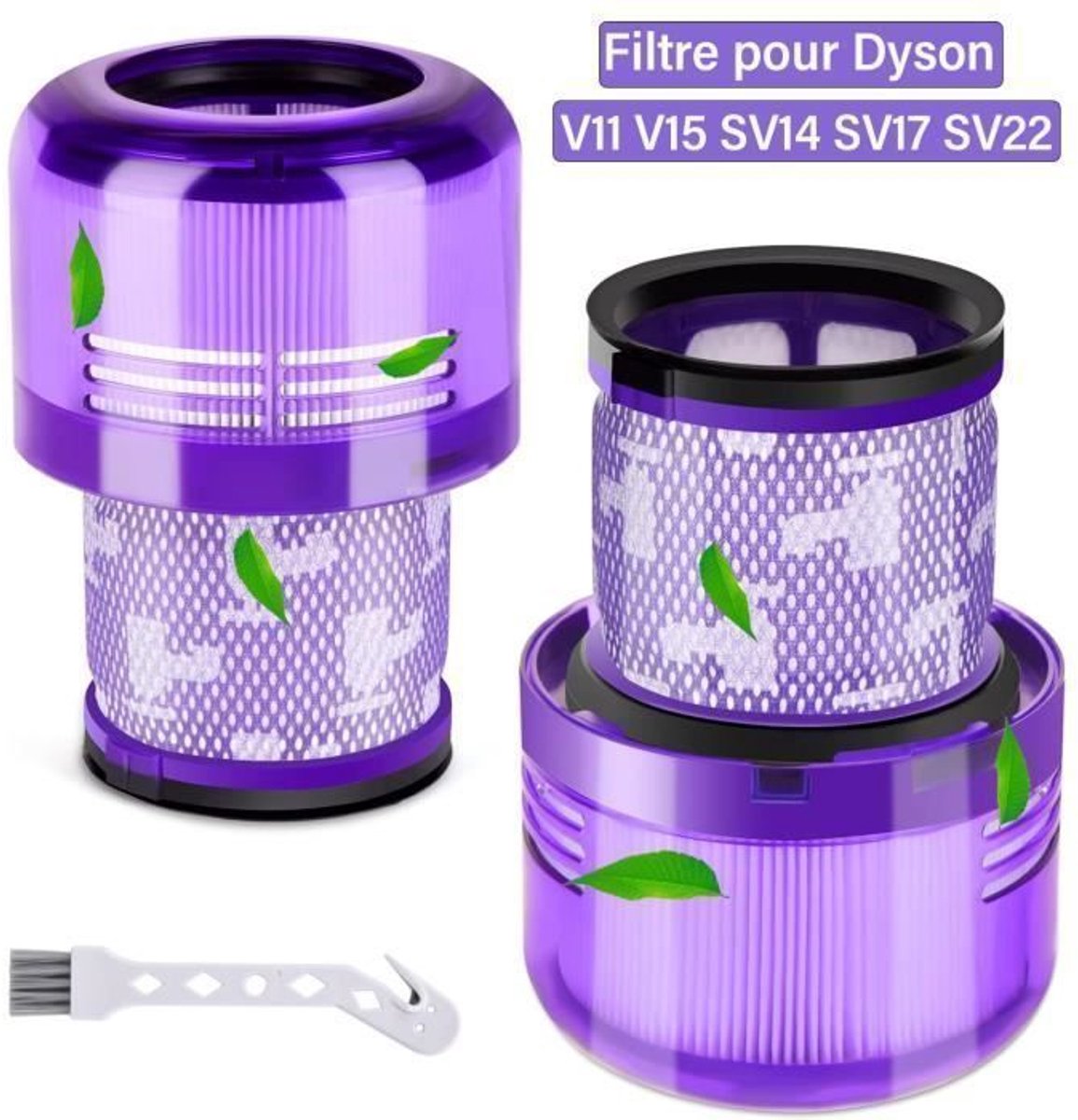 Set van twee filters Geschikt voor Dyson V11 V15-serie, Dyson V11 Absolute borstelfilters, Dyson SV14 Absolute Animal Fluffy Brush, enz.