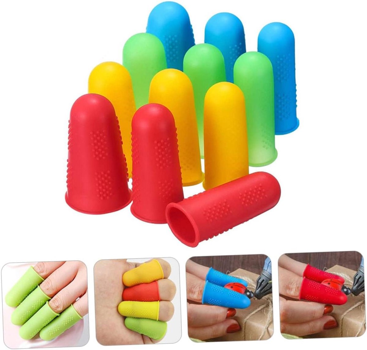 Vingerbescherming Set - Siliconen Hoezen - Bescherming Werk - Antislip Ontwerp - 12 Stuks - Multicolor