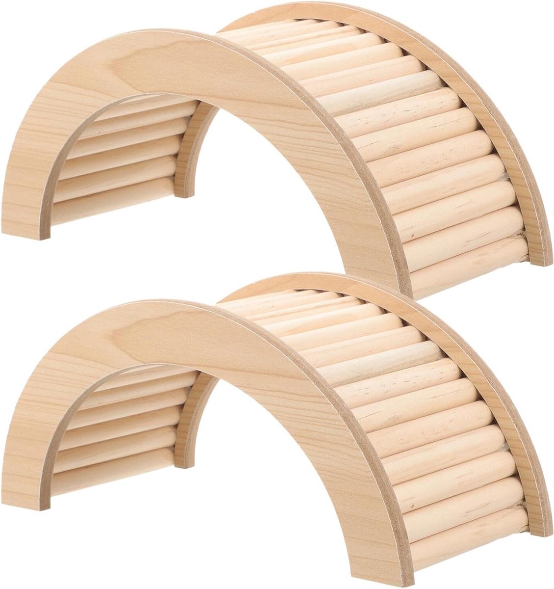 Houten Hamster Klimbrug - Knaagbaar Speelgoed - Dieren Activiteit - Multifunctioneel Ontwerp - 20.5cm x 10cm - Khaki