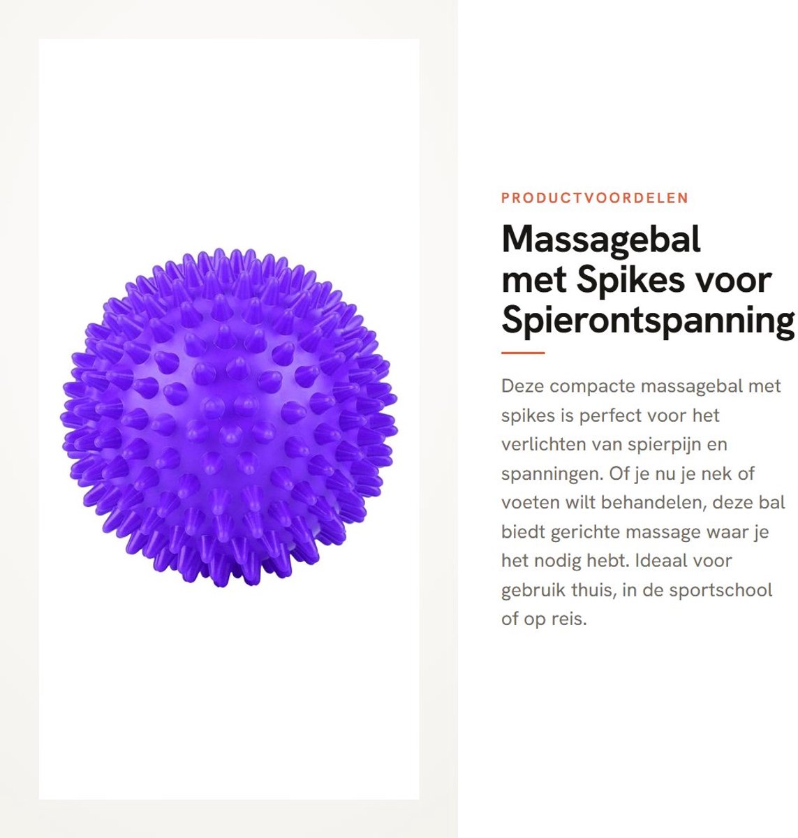 Dailygoods- Massagebal Draagbaar - Spiky Bal - Spierontspanning - Triggerpoint Bal - Handbediende Revalidatiebal - 7,5 cm - Spierbal