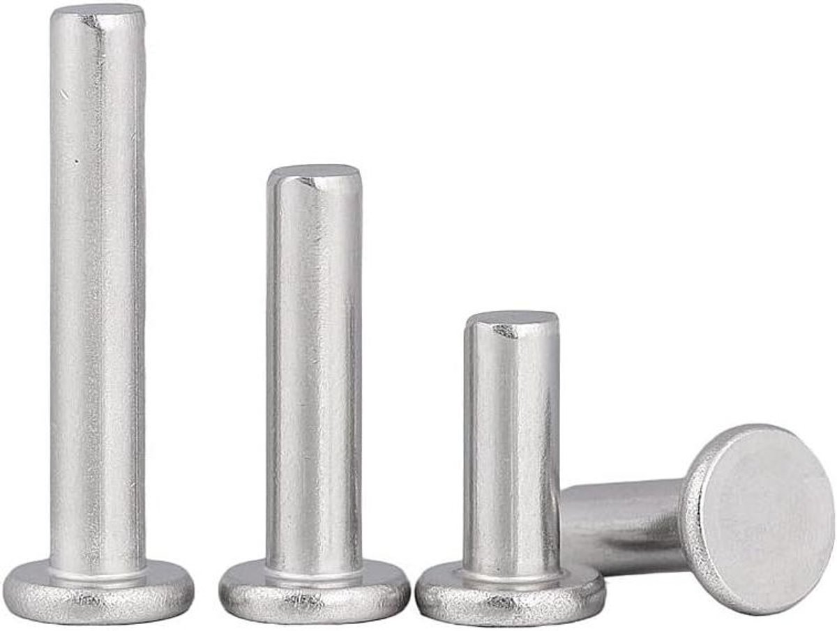 Aluminium Klinknagels - Platte Kop - Bevestigen van Materialen - Zelfklikkend Ontwerp - M2 tot M8 - Aluminiumkleurig