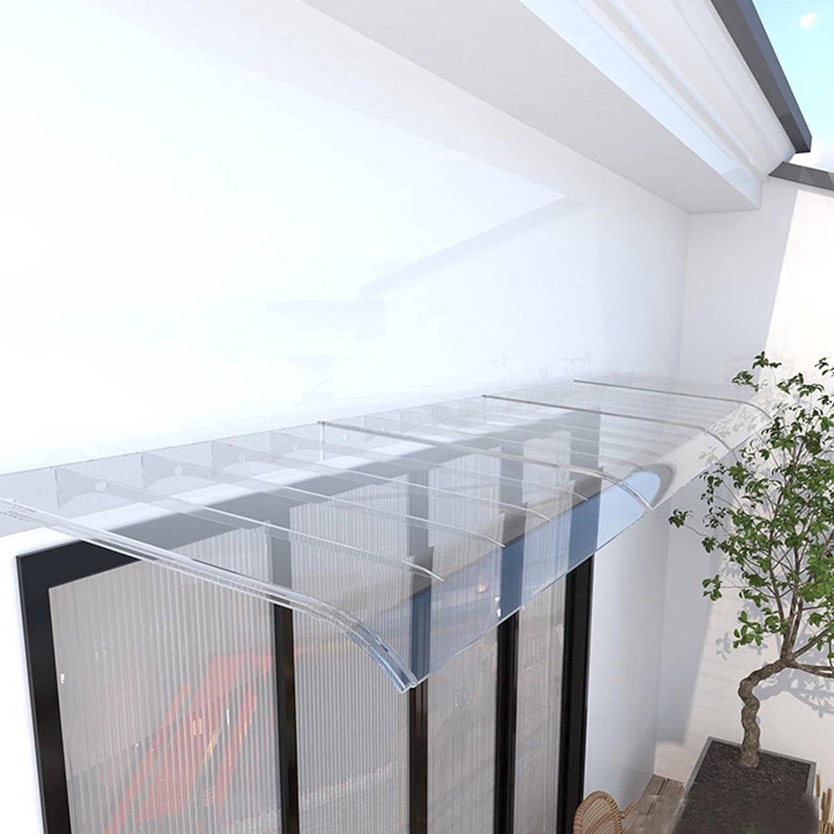 Transparante Luifel - Overkapping Deur - Bescherming Buiten - Standaard Uitbreidbaar - 50 x 120 cm - Helder