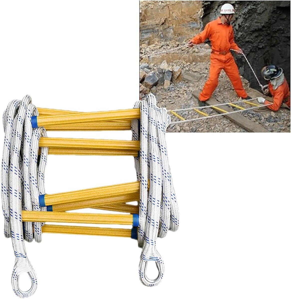Touwladder - Reddingsladder Noodladder - Evacuatie En Redding - Vuurvast Materiaal - 5 Meter - Niet Gespecificeerd