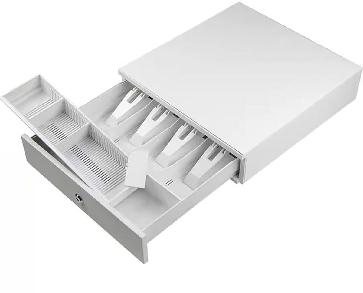 Kassalade - Geldlade - Wisselgeld Beheren - Verplaatsbare Muntvakken - 335x368cm - Wit