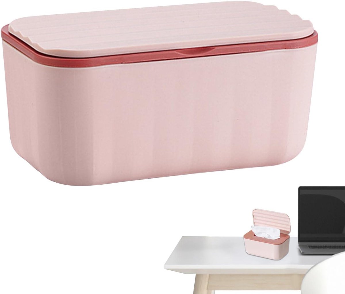 Doekjesdoos Navulbaar - Zakdoekjeshoes Houder - Baby Verzorging - Stofdicht Voorkomt Uitdroging - 20.5x12.5x10 cm - Roze