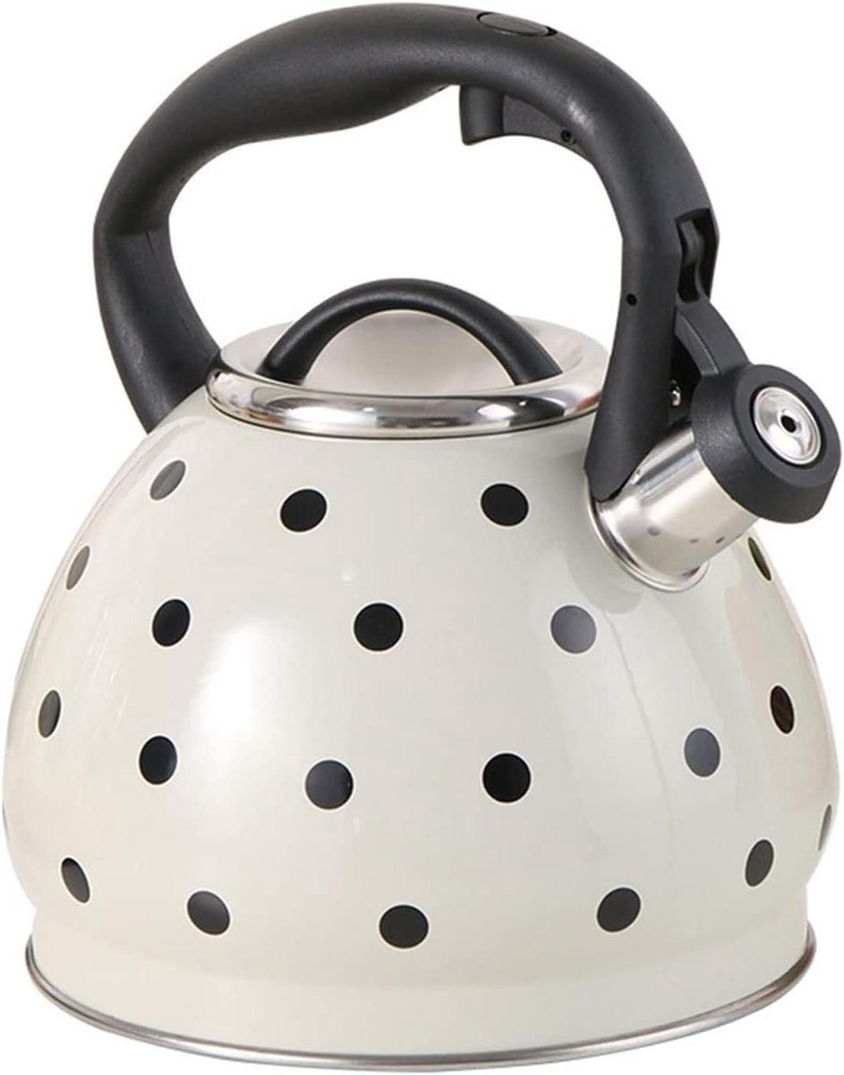 Fluitketel RVS - Theepot Waterkoker - Water Koken - Melodieus Fluitje - 3.2 Liter - Wit