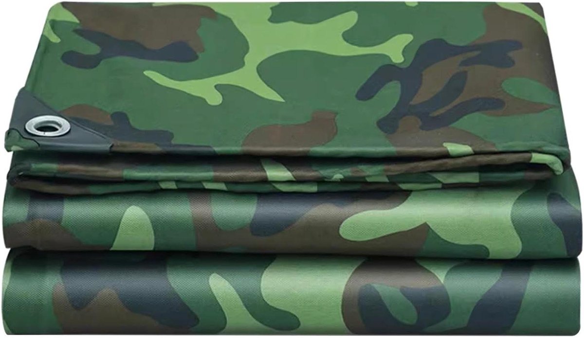 Dekzeil Camouflage - Waterdicht Zeil - Buiten Beschermen - Versterkte Randen - 15 x 2 m - Groen