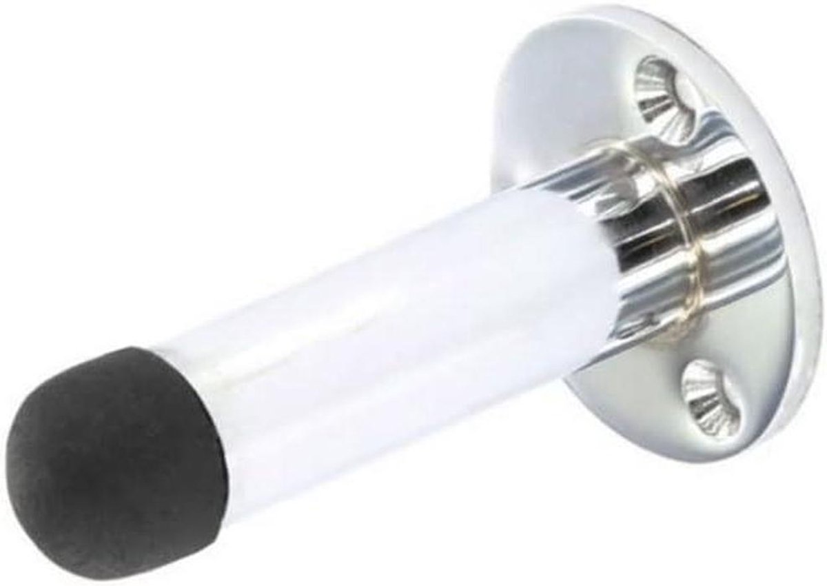 Verchroomde Deurstop - Deur Beveiliger - Bescherming Muur - Compleet met schroeven - 63 mm - Chroom