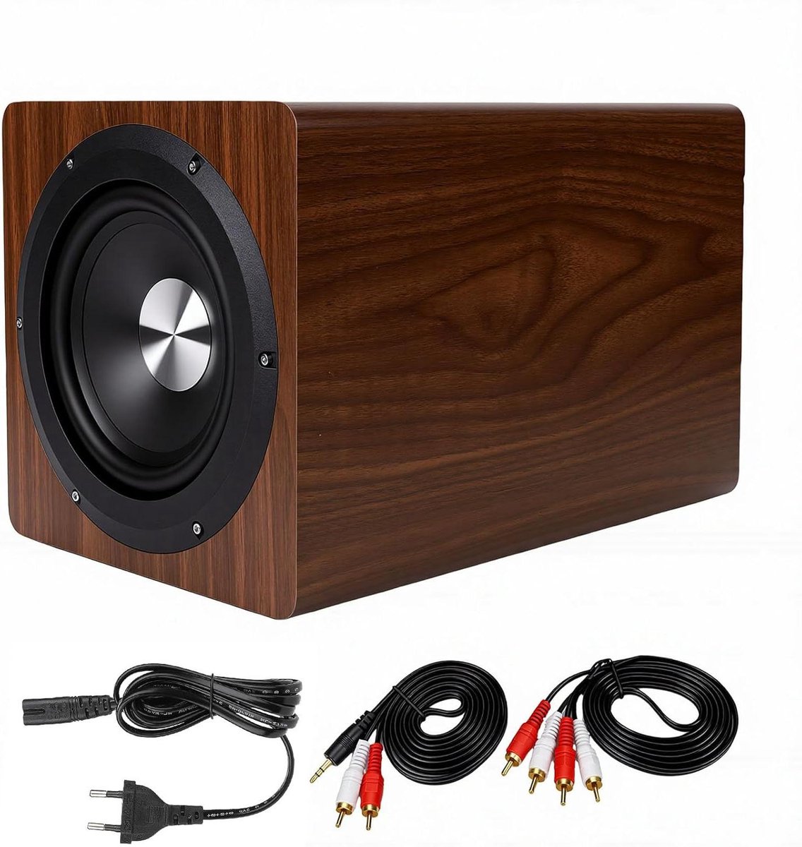 Aangedreven Subwoofer - Basluidspreker Diep - Thuisbioscoop Gaming - Grondversterkende Akoestiek - 65 Inch 100W - Houtnerf