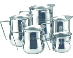 Melkopschuimkannetje - Melkkan opschuimen - Koffiebereiding thuis - Druppelvrij uitgieten - 600 ml - Aluminium